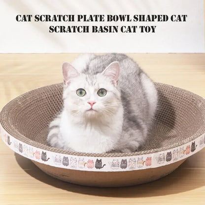 Cat Scratching Board Claw Sharpener Cat Nest No Shavings Corrugated Paper No Debris Cat Paw Basin Wear Resistant Bowl Shaped Toy
