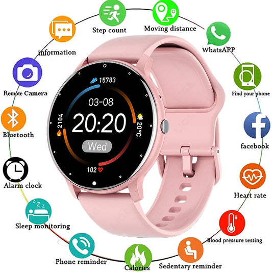 LIGE 2025 Smart watch Ladies Full touch Screen Sports Fitness watch IP67 waterproof Bluetooth For Android iOS Smart watch Female