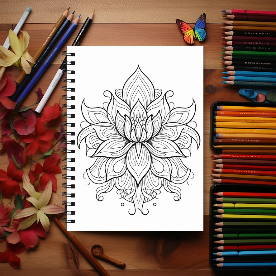 Mandala Adult Coloring Book - 8.3x11.2 inches Stress relief coloring book 22 pages of art therapy illustrations to relieve anxie