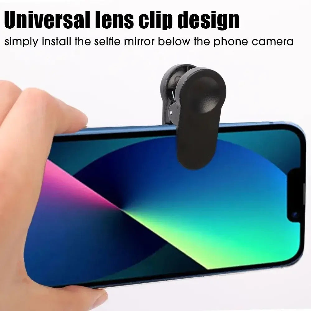 Smartphone Camera Mirror Reflection Clip Kit Portable Mobile Phone Camera Mirror Clip With Storage Bag Phone Rear Selfie Mirror
