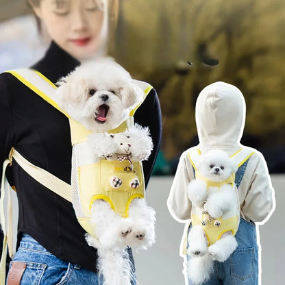 Pet Dog Hand Bag Carrier For Dogs Portable Four-legged Puppy Straddle Packs Shoulder Bag Vest Traction Rope For Yorkshire