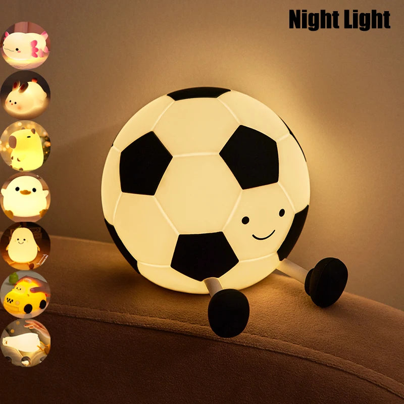 Soft Silicone Night Light - USB Rechargeable Touch Control 3-Level Dimmable Bedside Lamp for Nursery, Kids, Babies & Gift Decor