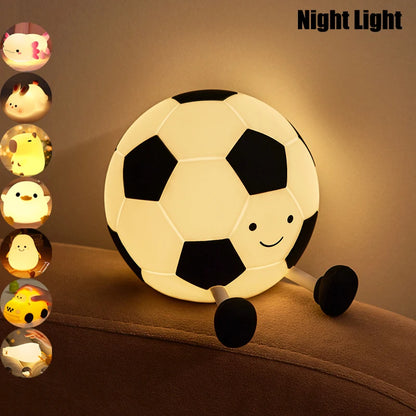 Soft Silicone Night Light - USB Rechargeable Touch Control 3-Level Dimmable Bedside Lamp for Nursery, Kids, Babies & Gift Decor