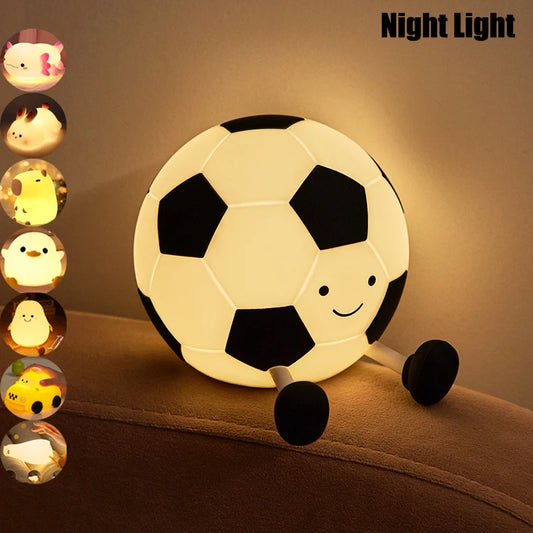 Soft Silicone Night Light - USB Rechargeable Touch Control 3-Level Dimmable Bedside Lamp for Nursery, Kids, Babies & Gift Decor
