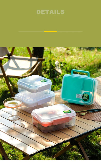 Portable Handle design Double layer Lunch box Compartment Bento Boxes Students Toddler Bento Containers Outdoor Salad Picnic box