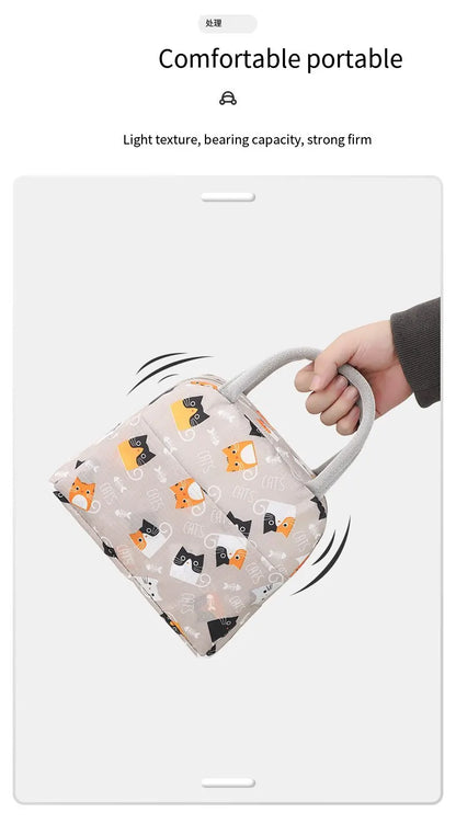 Cartoon Lunch Bag Portable Insulated Thermal Heat Children's Bento Bag Picnic Tote Kid School Lunch Box Bags Cooler Ice Pack New