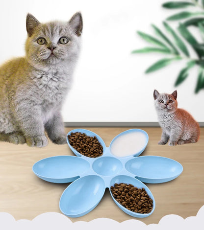 Flower Shaped Pet Bowl with 6 Connected Bowls for Small Dog and Cat, Water Dish, Puppy Feeding Bowls, Slow Down Eating Feeder