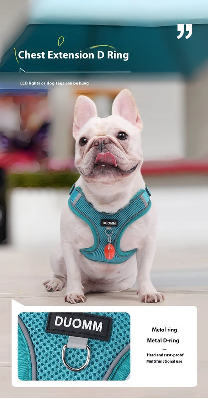Dog Harness Leash Set Small Medium Dog Cat Chest Strap Adjustable Reflective Breathable Walking Training Vest Pet Accessories