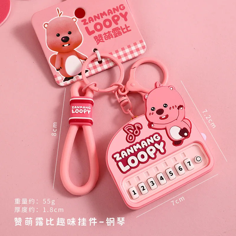 Genuine Creative Cartoon Loopy Doll Car Keychain Camera Game Toy Cute Couple Pendant Kawaii Gift Anime Accessories