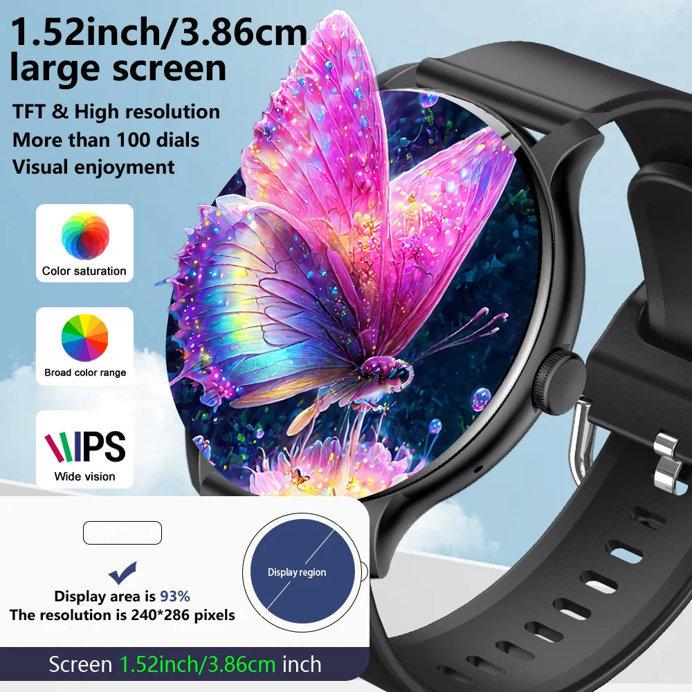KESHUYOU New Smart Watch Women's Men's Full Touch Screen Bluetooth Talk Sports Fitness Tracker Heart Rate Monitor Smart Watch