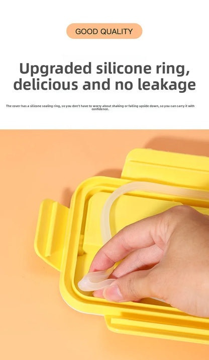 Plastic Compartments For Students And Office Workers, Large Capacity Bento Box With Lid, Sealed Insulated Lunch Container