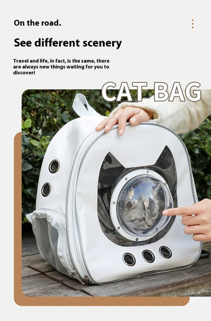 Space Capsule Pet Backpack 360° View/Breathable Mesh/Safety Strap Cat Carrier/Dog Carrier Transparent Bubble