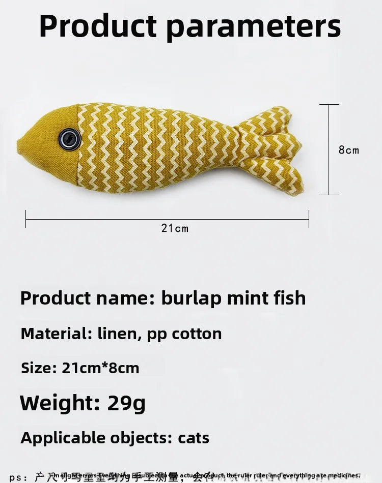 Cat Toys Saury Fish Crinkle Sound Soft and Durable Interactive Kitten Kicker for Indoor Kitty Exercise for All Breeds