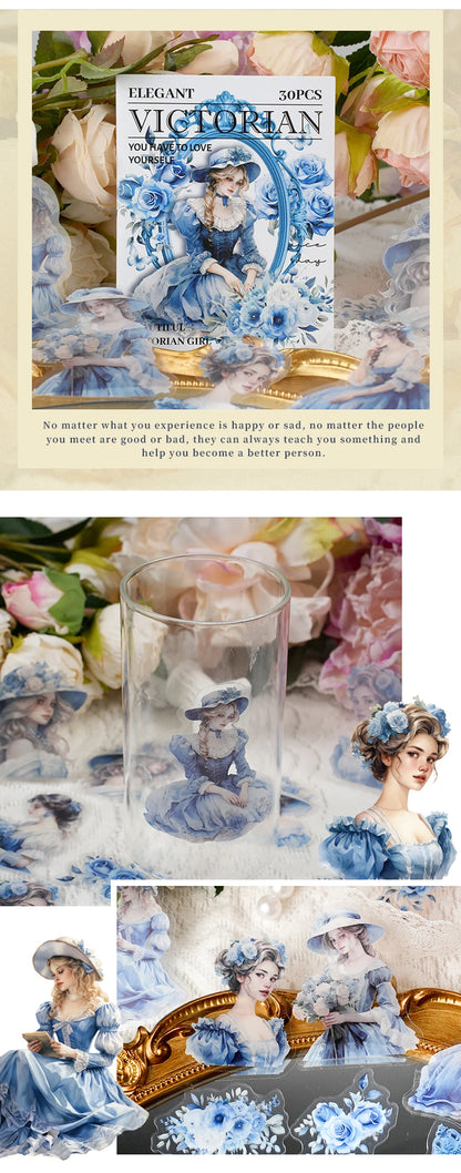 30pcs Garden Girl Sticker for Notebook, Water Bottle, Suitcase, Kids Toy Sticker, Valentine's Day, Back-to-school Season