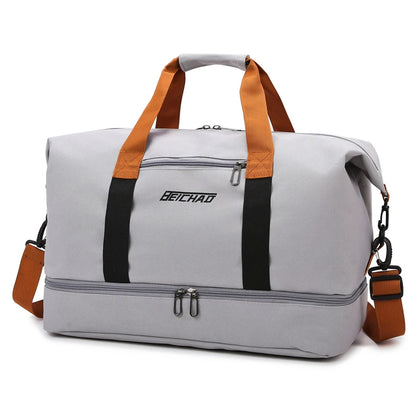 Casual outdoor travel handbag,women's fitness yoga bag,weekend overnight bag, large capacity dry and wet separation travel bag.