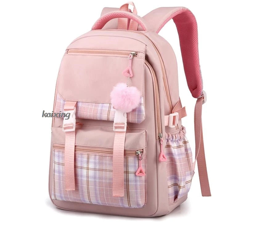 Lovely Kuromi Melody Backpacks Cosplay Plaid Women Men multi-pocket Lightweight School Bags Travel Ins Capacity Laptop Mochilas