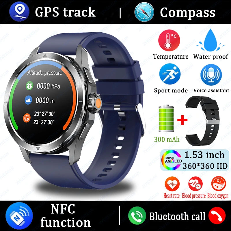 2025 New For Xiaomi S4 Ultra Smart Watch Men AMOLED Outdoor Sport NFC GPS Track Heart Rate Waterproof Bluetooth Call Smartwatch