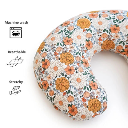 2PCS Baby Nursing Pillow Cover Printing Design Removable U Shape Breastfeeding Pillow Sleeve Ultra Soft Slipcover