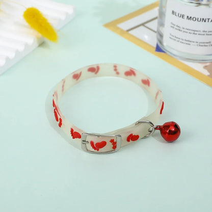 Pet Fluorescent Luminous Silicone Footprint Collar Cat Dog Luminous Collar Night Puppy Kitten Outdoor Anti-loss Pet Supplies
