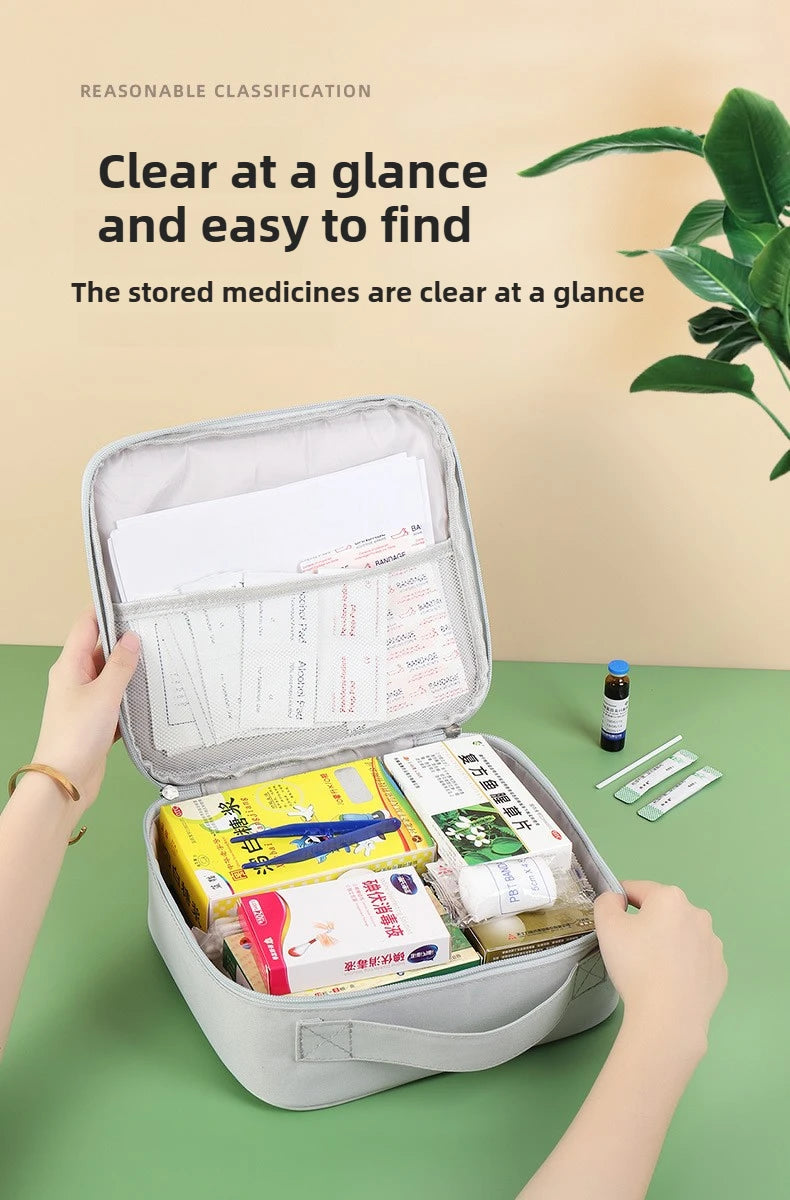 Portable Medical Bag, Travel Bag, Large Capacity Medicine Storage Box, Household Emergency Medicine Reserve, First Aid Kit