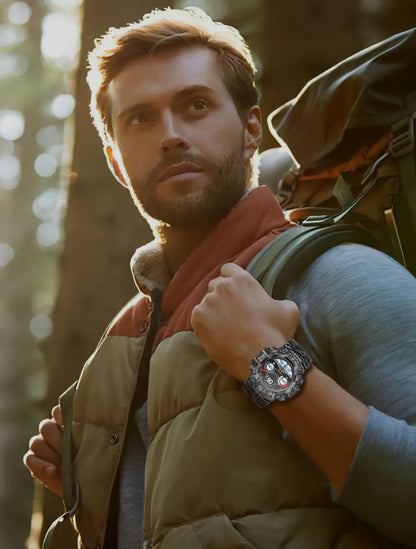 2025New Outdoor Sports Flashlight Fitness Smart Watch Bluetooth Call Multiple Sports Modes Compass Waterproof Outdoor Durable