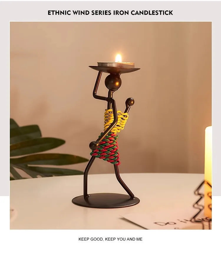Light Luxury Table Decoration Candle Holder Iron Home Romantic Candlelight Dinner Metal Candle Holder Knick-knack Props