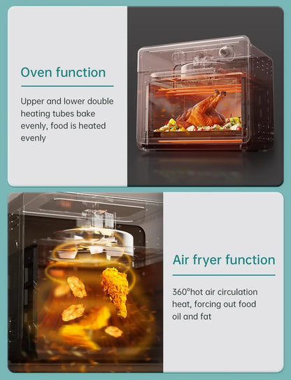 [21 QT& 6-in-1] Toaster Oven & Air Fryer, Compact Toaster Ovens Countertop with 5 Slices 1500W Rapid Heat Air Fryer Toaster Oven