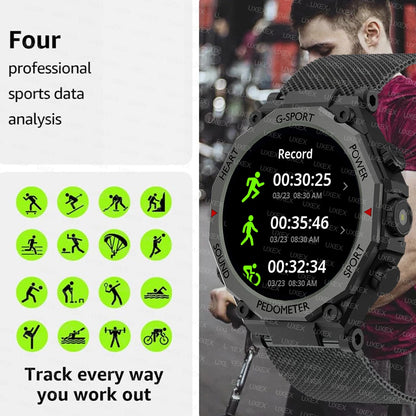 Outdoors Watches Men And Women 1.52”HD Bluetooth Call Health Tracking Alarm Clock Flashlight Sports Multifunction SmartWatches