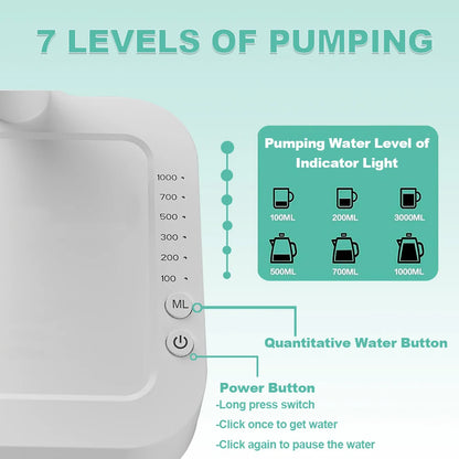 Water Gallon Pump Portable Electric Water Dispenser for Household Camping Smart  Automatic Drinking Water Bottle Gallon Pump