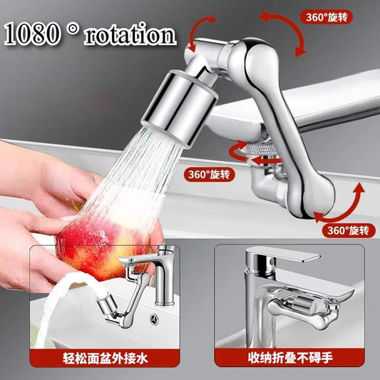 Multifunction 1080° Rotation Faucet Sprayer Head 24mm Adaptor Faucet Extender Aerator Splash Bubbler Nozzle Kitchen Tap Tools