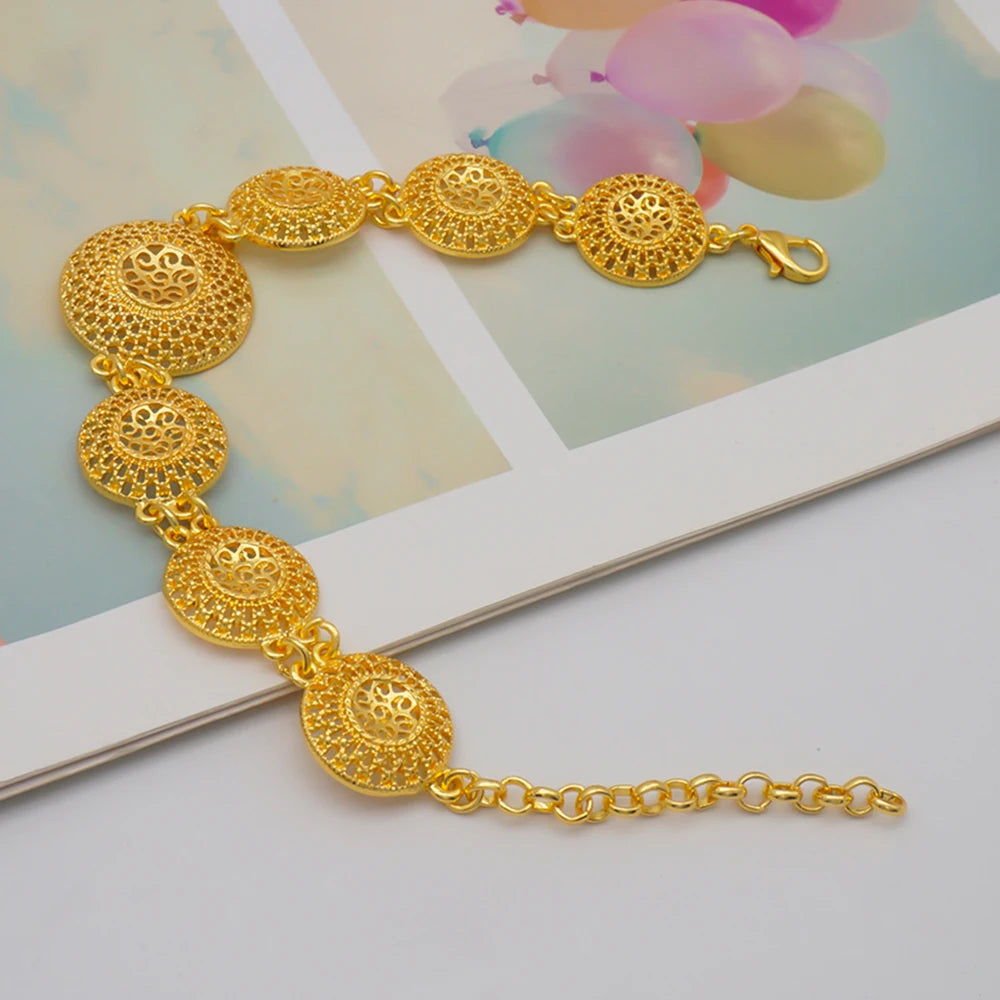 2023 Fine Jewelry Sets For Women Dubai Bridal Wedding Gifts Necklace Bracelet Earrings Ring Jewellery Set African Bead jewelry