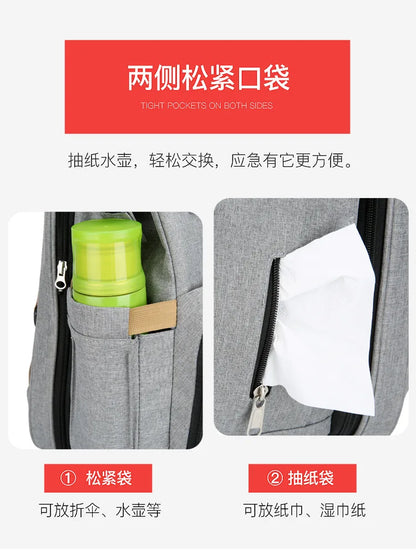 Folding Mommy Bag Multipurpose Portable Folding Crib Bed Large-capacity Baby Backpack Female Mommy Outting Bag Diaper Bags