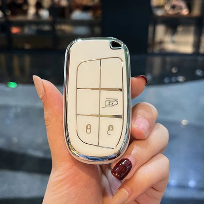 TPU Car  Key Case Cover Shell Protector Fob for Jeep Renegade Compass Grand Cherokee for Chrysler 300C Wrangler Dodge 3 Buttons
