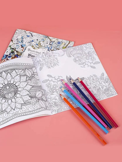A1PCScoloring book for decompression Painting This is a student's hand-drawn coloring book for decompression