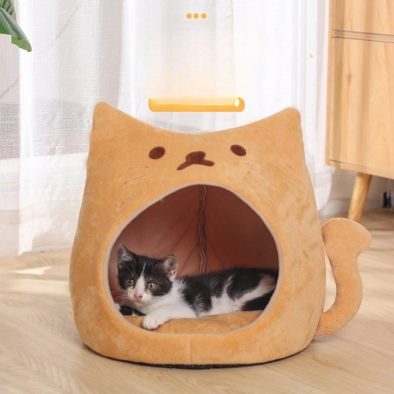 Cute pet cat nest pad short plush pp cotton cat house autumn and winter warm pet supplies