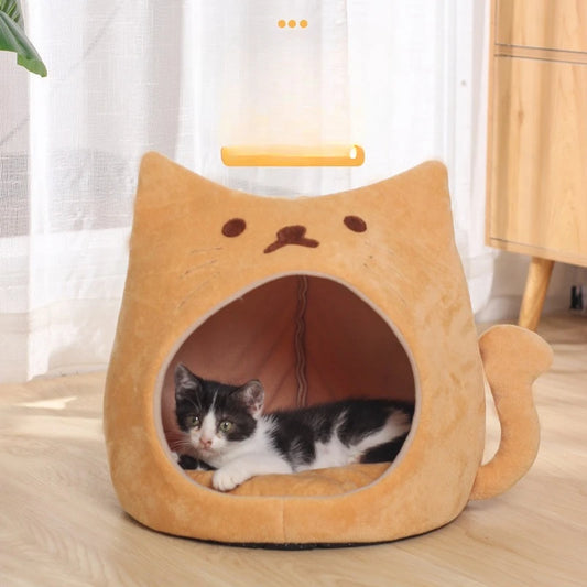 Cute pet cat nest pad short plush pp cotton cat house autumn and winter warm pet supplies