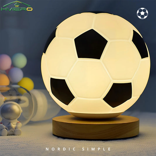 1PCS 3D Football Night Light Bedroom Desktop Decoration Soccer Lamp Battery Powered Perfect Gift For Teenagers Decor Bulb Gifts