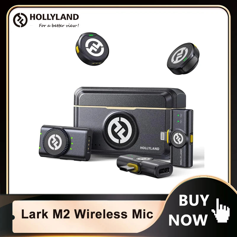 Hhollyland Lark M2 M2S Wireless Lavalier Microphone Noise Reduction for Photography Vlog RX TX for iPhone Android Camera