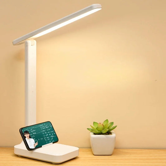 LED Table Lamp Eyes Protection Touch Dimmable LED Reading Light Student Dormitory Bedroom Reading USB Rechargable Desk Lamp