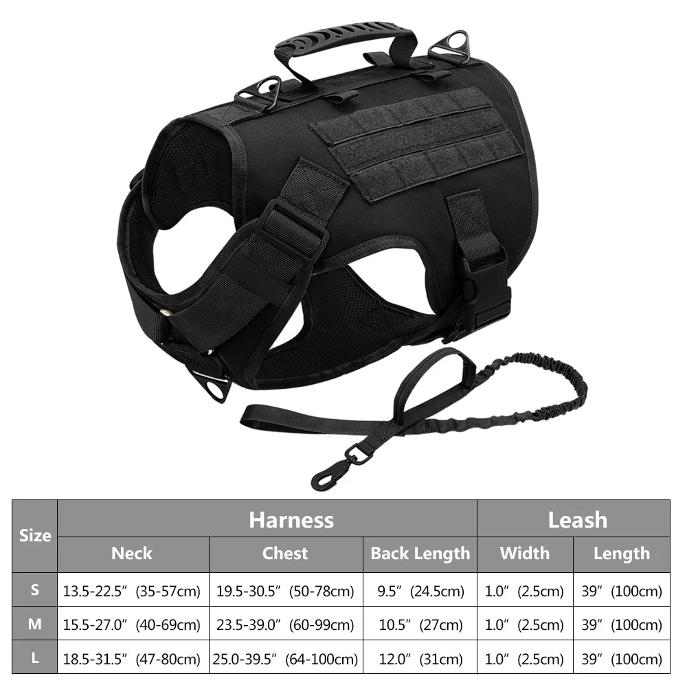Tactical Dog Harness No Pull Adjustable Military Pet Training Harness Molle Vest With Handle For Medium Large Dogs Outdoor Hike
