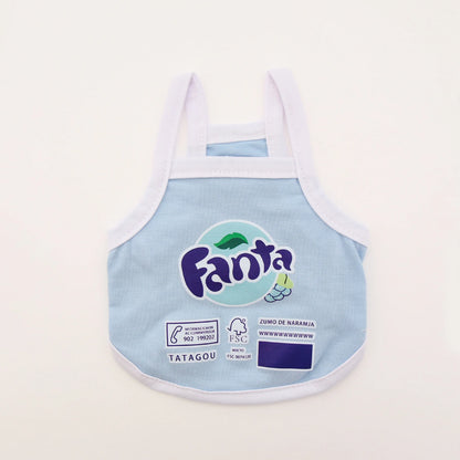 Summer new spring/summer cat and dog clothes thin style, western-style dopamine fruit soda suspender, cute vest style short styl
