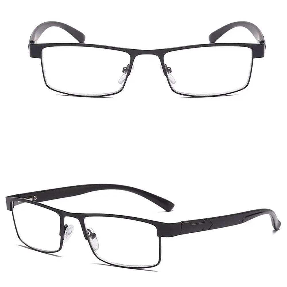 High Quality Men Titanium Alloy Reading Glasses Non Spherical Coated Lenses Business Hyperopia Prescription Eyeglasses +1.0 ~+4.