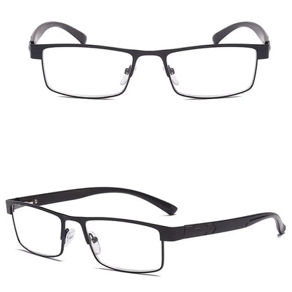 High Quality Men Titanium Alloy Reading Glasses Non Spherical Coated Lenses Business Hyperopia Prescription Eyeglasses +1.0 ~+4.
