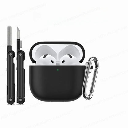 Cover for AirPods 4 Case 2024 3D Silicone Wireless Bluetooth Headphone Soft Protective Case for AirPods 4th Gen with Cleaner Kit