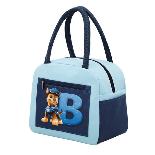 Cute PAW Patrol Thermal Bag Food Storage Container Letter A-Z Student Lunchbox Cartoon Fashion Handbags Bento Durable Bags Gifts
