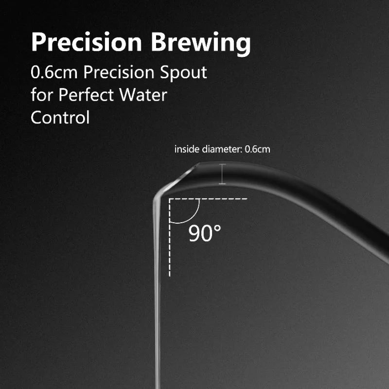 1000W Smart Thermostatic Gooseneck Design for Pour-Over Coffee & Tea 304 Stainless Steel Electric Kettle 600ml Capacity