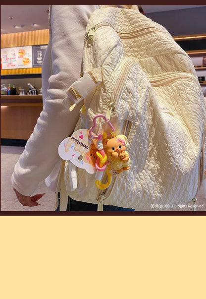 Cartoon Butter Bear Keychain Pendant Cute Fashion Doll Creative Car Keychain Ring Luggage Accessories Gift for Children