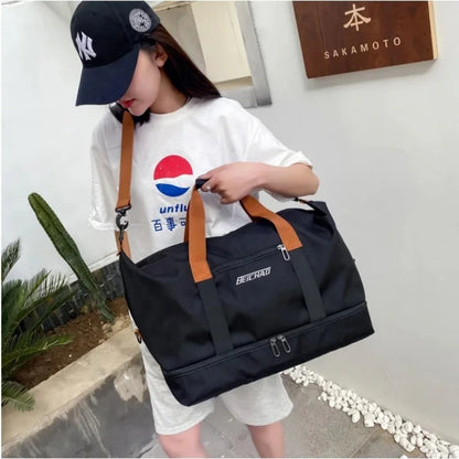 Large Capacity Travel Fitness Bag Waterproof Portable Sports Duffel Bag for Men Short Distance Workout Chest Shoulder Carryall