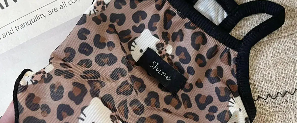 Spring Summer 2025 New Pet Clothes Spice Girls Wind Suspenders Leopard-Print Kitty Ice Silk And Cool Fabrics Cats Dogs Wear Them