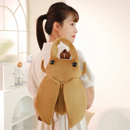 45cm Funny Creative Cartoon Insect Cicada Beetle Plush Doll Backpack Brown Green Insect Soft Plush Toy Gift For Boys And Girls